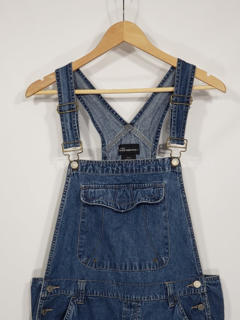 No Boundaries wide leg denim jean overalls Juniors Large 11/13 - Picture 5 of 5
